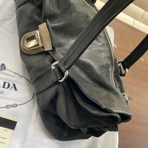 Prada Buffalo-Trimmed Easy Bag